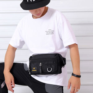 New Mens Large Capacity Multi-Layer Waterproof Waist Bag for Business Casual Outdoor Crossbody Chest Bag Single Shoulder Bag
