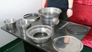 Pinnovo เตาย่างบาบีคิวสไตล์เกาหลีเตาถ่านสำหรับปิ้งย่างในอาคารพาณิชย์ใช้กลางแจ้งเตา Bbq วางบนช่องแอร์ด้านบน