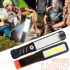 Rechargeable LED Work Light Magnetic Portable Flashlight Hands Free Rotating Hook Camping Emergency Light USB Charging Outdoor