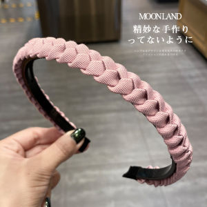 Headband Female South Korea Minimalist Japanese Style Outdoor All-Matching Cable Stitch Headband Hairpin Toothed Non Slip Elegant Hairband Hairpin