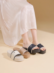 YOTO Korean Style Sandals For Women Basic Weave Platform Sole Summer Comfort Outdoor Thick Soled Slippers