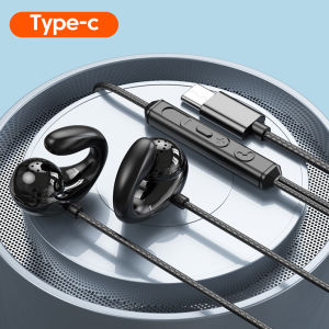 Tai Nghe Có Dây Dạng Kẹp Với Giắc Cắm Type C & 3.5mm Âm Thanh HD Có Micro Dùng Cho Điện Thoại Máy Tính Xách Tay Máy Tính Bảng - Tai Nghe Thể Thao