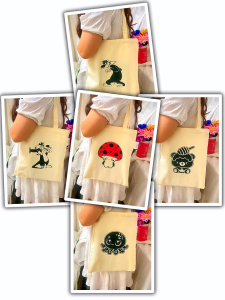 Canvas Cute Red Mushroom Design High Quality Tote Bag