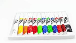 12 Colors Acrylic Paint Set 12ml Tubes Professional Art Paints for Canvas Wood Ceramic Crafts Non-Toxic for Artists & Kids