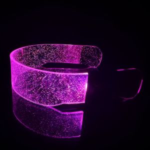 Led colorful luminous glitter glasses party glasses bar technology LED music festival science fiction glasses bar cheer cool mus
