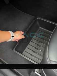 VACC AUTO TPE Under Seat Hidden Storage Box Organizer Tray Interior For Tesla Model Y 2020-2024 Car Accessories
