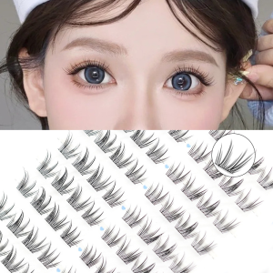 80 Clusters Reusable False Lashes Self-Adhesive No Glue Individual Soft Lashes for Natural Volume Look Makeup Girls