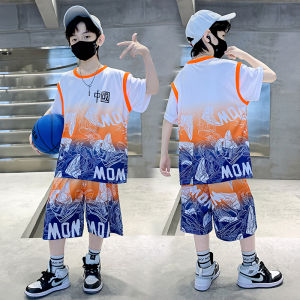 Childrens Basketball Shortsleeved Training Suit Quick Dry Ball Jersey Boys Fashionable Sportswear Customizable Kids Outfit