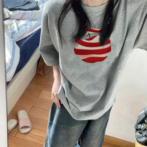 Áo Thun Nữ Tay Ngắn Mùa Hè Phong Cách Hàn Quốc Rộng Rãi Cổ Tròn in Họa Tiết Thời Trang Phong Cách Harajuku Áo Thun Cotton Thường Ngày