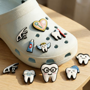 Tooth Decay Sweets Dental Care Shoe Charms Colorful PVC Clog Buckle Decorations DIY Craft Supplies Party Favors Kids Gifts