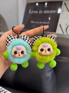 LL Cute cartoon animal plush small coal ball exquisite figurine pendant keychain KA-277