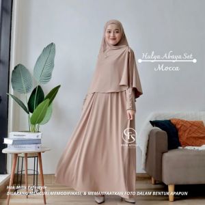 HULYA ABAYA SET Kerudung+Niqob by FEFASTYLE-Gamis dress for haji umroh busui friendly-Jersey Premium