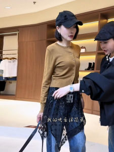 Black Mesh Belted Half Skirt Womens Fashionable Outerwear Short Skirt High Waist Commute Korean Style Autumn New Arrival