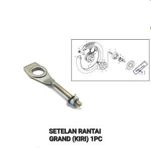 Setelan Rantai Grand KIRI Lubang Besar (Harga Per 1 PCS) Stelan Rante Anting Anting Chain Adjuster Arm Arem + Plat Lubang Besar Astrea Prima Legenda Supra Lama Tromol 100cc Supra X Lama Supra Fit Lama Supra XX