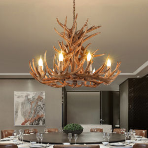 [1Year Warranty] American Pastoral Antler Lamp Retro Industrial Style Antler Chandelier Restaurant Decorative Chandelier