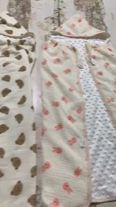 Mumystation Selimut Bedong Baby Cotton Blanket Muslin Topi Hoodie Bayi Kantong Tidur Bayi Baru Lahir On The Go Lembut