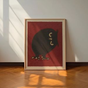 BILIBILI | Tranh Canvas Cú Vintage - Không Khung Phong Cách Retro Nhật Bản In Nghệ Thuật Thời Kỳ Edo Tâm Trạng U Tối Gothic Trang Trí Phòng Ngủ