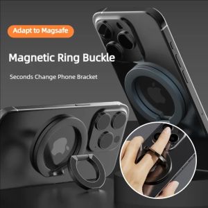 Double Sided Magnetic 360° Rotation Phone Ring Holder Portable Folding Cellphones Lazy Stand Car Bracket Accessories
