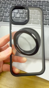 【🔥SG🔥】RICHMENTMALL Magnetic 360°Rotation Stand Phone Case For iphone 13 14 15 16 17 Pro Max With Ring Holder Frosted Transparent Case