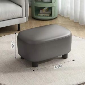 Modern Minimalist Leather Stool Home Living Room Sofa Footwear Shoe Putting on Stool Customizable Non-Assembled Furniture