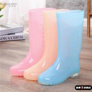 Fashionable Korean Style Womens Mid-Calf Rain Boots Lightweight Summer Outdoor Wear Slip-On Waterproof Anti-Slip Rubber Shoes