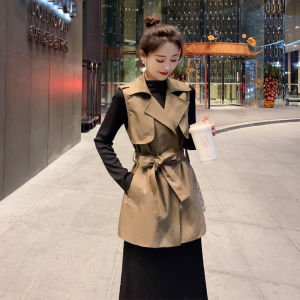 Womens Jacket Vest Outerwear Spring Autumn New Korean Version Small Waist Inward Coat Shoulder Blade Vest Suit Outerwear