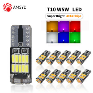 10PCS T10 W5W 194 501 No Error License Plate Lights Led Canbus Interior Light Bulb Pure White Clearance Reading Lights