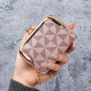 Cross border European and American womens wallet new printed womens short clip zero wallet 30% off versatile womens student w