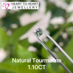 Natural Gemstone Tourmaline 1.10CT Emerald Mix cut Mint Green from Sri Lanka
