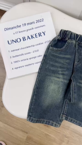 Quần jean denim dài ống rộng STREET wash mài nhẹ cho bé trai bé gái 1 -7 tuổi BERNIE H1025B77Đ