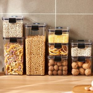 1PC Sealed Jar Airtight Container Grain Pasta Storage Box Plastic Moisture-proof Box Household Kitchen Organizer Seasoning Jars