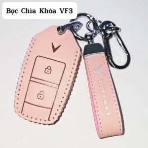 Ốp khoá bao da chìa khóa xe Vinfast VF3VF6VF8VF9VFe34 da làm đẹp bảo vệ chống xước chìa remote ô tô điện cao cấp