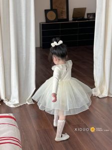 Korean Style Princess Skirt for Girls Birthday Cake Design Lace Collar One Year Old Baby Girl New Design Sensation Mesh Dress
