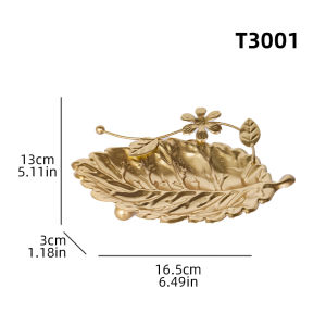 Eid al-Fitr Golden Fruit Tray Creative Ramadan Metal Fruit Tray Dessert Serving Dish Reusable Metal Decorative Plate