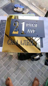 laser die cut/embossed acrylic house/business plate/signage/number/marker 12x12inch