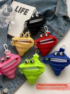 Creative Zipper Doll Big-Eyed Monster Mini Bag Charm Coin Purse Lipstick Earphone Storage Pouch Keychain