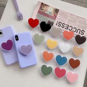 Korean Popular Heart-Shaped Phone Holder Epoxy Poppings Phone Socket Grip Tok Ring Lazy Stand For iPhone Samsung Xiaomi