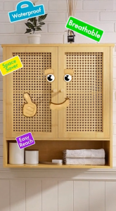 Bamboo Kitchen Cabinet Condiments/Pantry/Dish Cabinet Cabinet Wall For Kitchen Bathroom Bedroom Storage