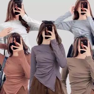SH - Alma Top Atasan Lengan Panjang Korean Style Fashion Wanita Muslim Terbaru Kekinian