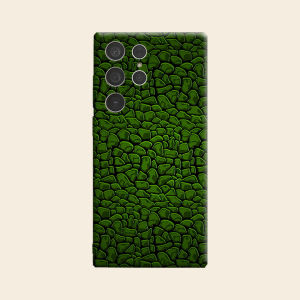Green Lizard Skin Texture Luxury Fashion Full Lens Protective Case for Samsung Galaxy S26 S25 S24 A56 A36 Plus Ultra