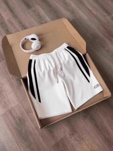 Quần Short Thể Thao Thường Ngày Màu Trắng Và Xám Cho Nam Mùa Hè Thời Trang Chạy Bộ Quần Dài Năm Điểm Rộng Rãi