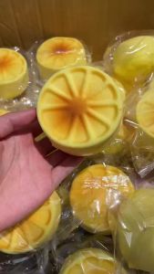 Squishy Orange Cake Squeeze Toy Creative Simulation Bread Slow Rising Sticky Stress Relief Toy Super Soft Food Anti-anxiety Toys