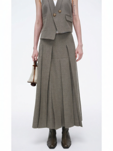 Irregular Pleated Skirt A-line