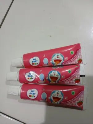 my baby kids toothpaste strawberry & orange 45g tanpa box dapat 3pcs