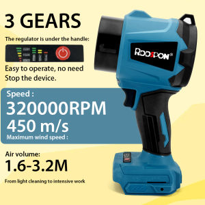 Hair dryer brushless 3000W high power powerful handheld hair dryer dust and snow removal leaf turbo fan suitable for Makita batt