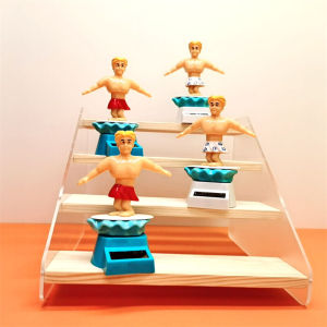 Solar Powered Surfing Boy Doll Car Interior Decoration Swinging Toy Gift for Children Cartoon Style Automotive Ornaments