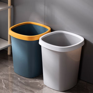 Home Use Plastic Trash Can Large Square Covered Bin for Bedroom Living Room Bathroom Luxury Office Paper Basket Waste Disposal