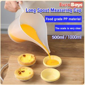 E.B. Plastic Funnel Pitcher Long Spout Measuring Cup 500ml 1000ml Large Capacity Measuring Jug Funnel