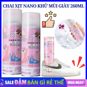 Chai Xịt Khử Mùi Giày Dép Mũ Bảo Hiểm Công Nghệ Nano 260ml - Bình Xịt Giày Khử Mùi Hôi Chân Diệt Khuẩn Hiệu Quả  Lưu Hương Lâu