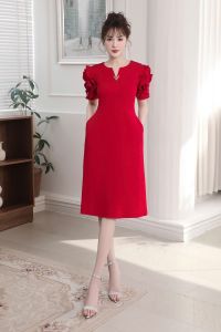 Đầm Thun Tay Hoa Cổ Cách Điệu Sang Trọng Glady G465